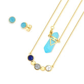 CONJUNTO ZEN DETALHE DOURADO QUATRO PEDRAS
